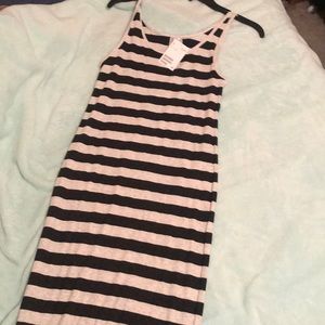 Long stripped bodycon dress